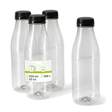 Bouteille PET recyclé 500 ml Couvercle Transparent/Noir - 198 pièces
