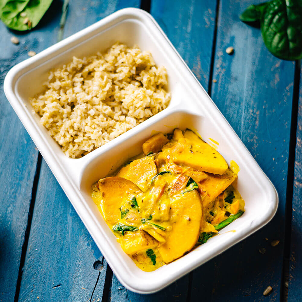 Barquette en canne à sucre, 2 compartiments, 1000 ml, 23 x 14.5 x 5 cm - 500 pièces