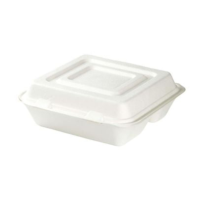 Poubelle avec couvercle canne à sucre 3 places 23.5x23.5x8 cm - 250 pièces