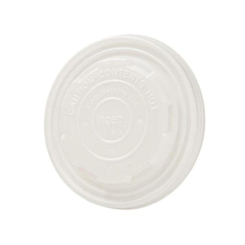 Bio Flat lid CPLA Ø 12 White (500 pieces) [GB
