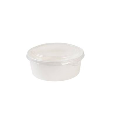 Bols ronds en carton blanc 1000 ml / Ø 185 mm - 300 pièces