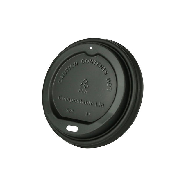Lid CPLA Ø 90 mm Black Drinking hole 