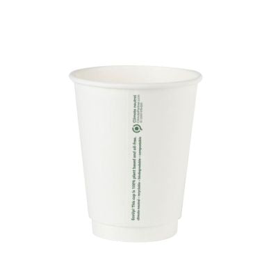 Tasse à double paroi en carton 300 ml Ø 80 Blanc - 500 pièces