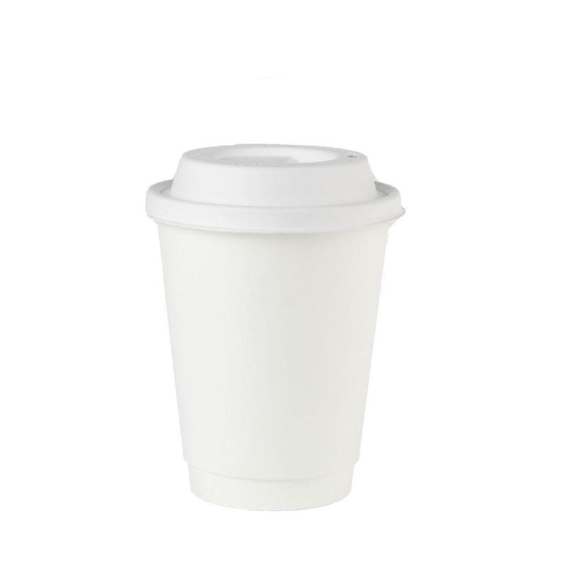 Tasse à double paroi en carton 300 ml Ø 80 Blanc - 500 pièces