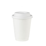 Tasse à double paroi en carton 300 ml Ø 80 Blanc - 500 pièces