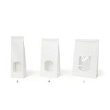 Sachets kraft blancs avec fermeture métallique 9 x 4.5 x 26 cm - 500 pièces