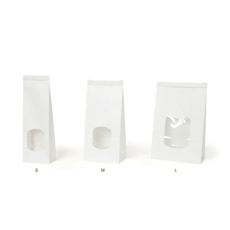 Sachets kraft blancs avec fermeture métallique 11.5 x 7 x 24.5 cm - 400 pièces