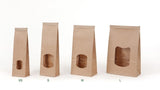 Sachet kraft avec fenêtre 9 x 4.5 x 27.5 cm refermable - 500 pièces