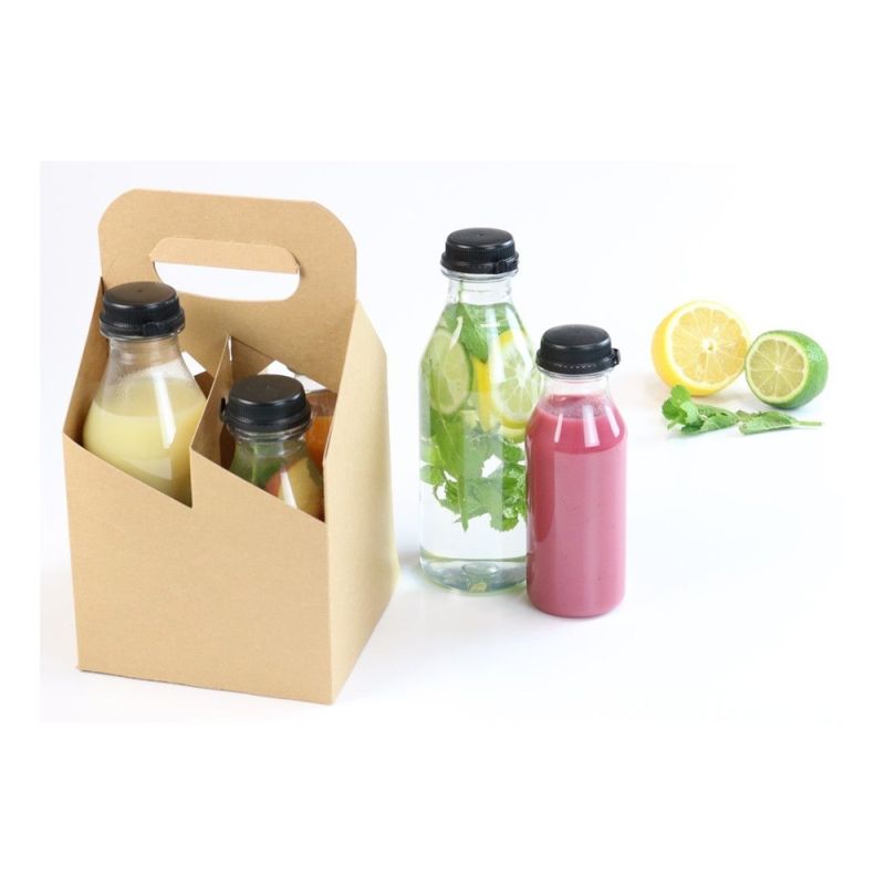 Plateau à bouteilles en carton pour 4 bouteilles rPET pliable - 150 pièces