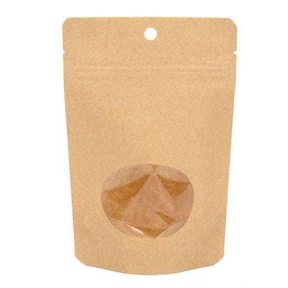 Doypack Eco en papier Kraft 57 gr 102x60x152mm - 100 pcs