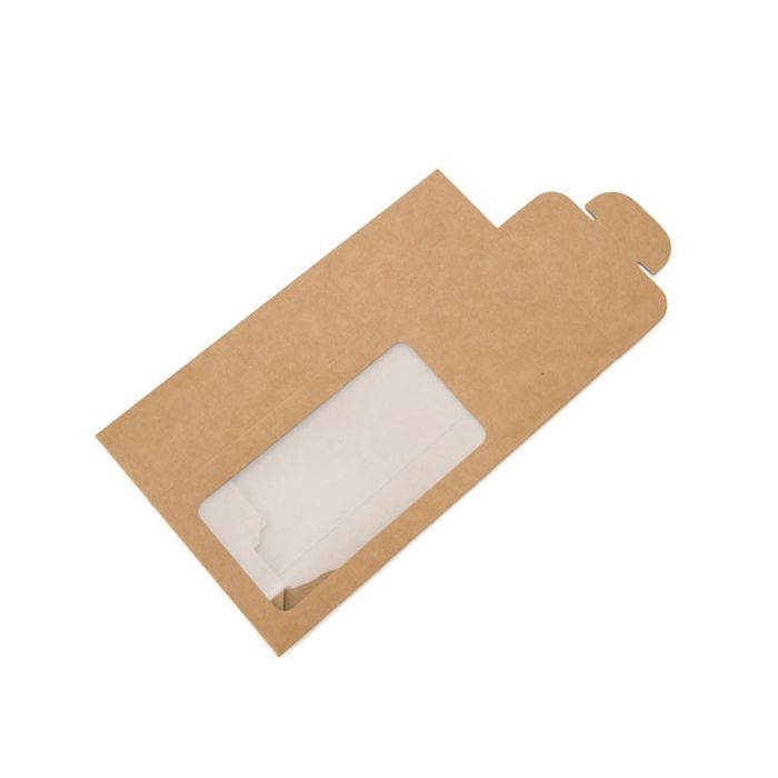 Boîte en papier kraft avec fenêtre, 9x4.5x21.5cm (25 Pieces) [FS328]