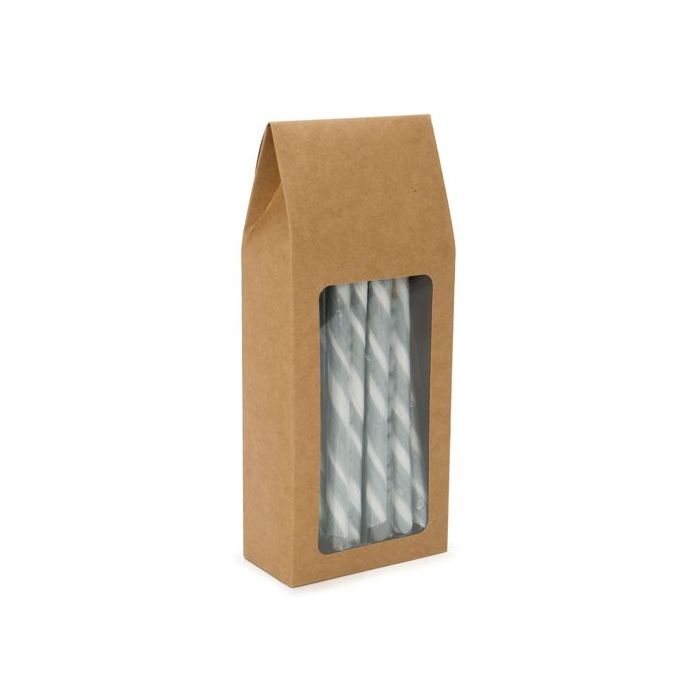 Boîte en papier kraft avec fenêtre, 9x4.5x21.5cm (25 Pieces) [FS328]