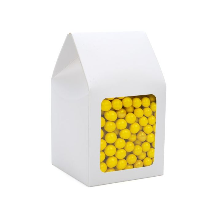 Boîte Kraft avec fenêtre blanc brillant 90x90x165mm (25 pièces) [FS330]