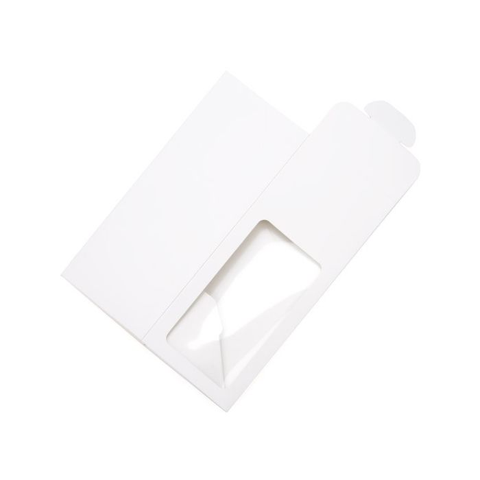 Boîte en papier kraft blanc avec fenêtre, 9 x 9 x 21.5 cm (25 Pieces) [FS331]