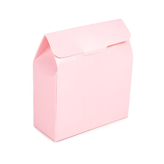 Boite Kraft Rose Avec fenêtre ronde 89x38x102 mm - 25 pièces