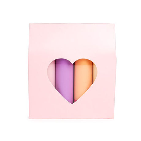 Kraft Gift Boxes Pink with Heart Window 89x38x102 mm 