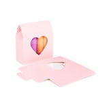 Boite Kraft Rose Avec fenêtre en forme de cœur 89x38x102 mm - 25 pièces