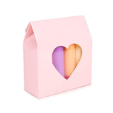 Boite Kraft Rose Avec fenêtre en forme de cœur 89x38x102 mm - 25 pièces