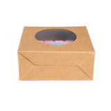 Boite Kraft Avec fenêtre ronde 105x44x133 mm - 25 pièces