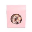 Kraft Gift Boxes Pink with Circle Window 105x44x133 mm 