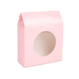 Boite Kraft Rose Avec fenêtre ronde 105x44x133 mm - 25 pièces