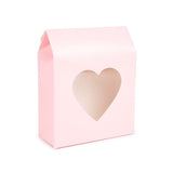 Boite Kraft Rose Avec fenêtre en forme de cœur 105x44x133 mm - 25 pièces