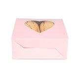 Boite Kraft Rose Avec fenêtre en forme de cœur 105x44x133 mm - 25 pièces
