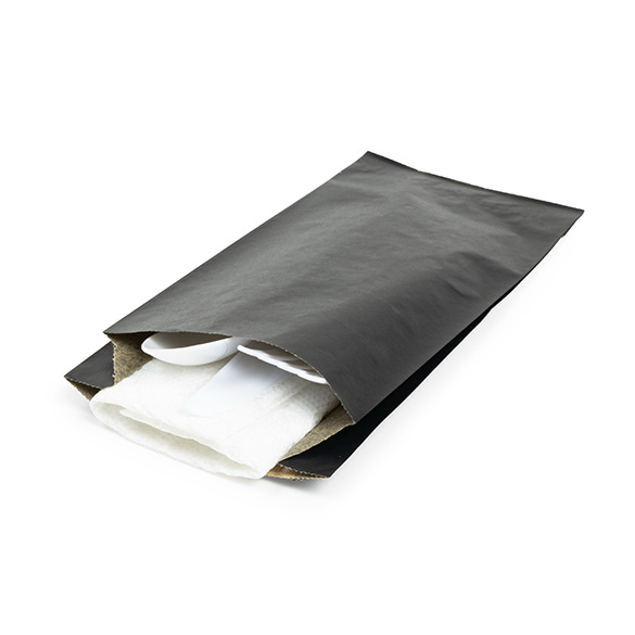 Sacs en Papier Noirs Résistants à la Graisse 8,9x2,9x19,7cm - 100 pcs