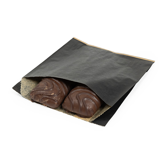 Sacs en Papier Noirs Résistants à la Graisse 10,2x2,9x11,4cm - 100 pcs