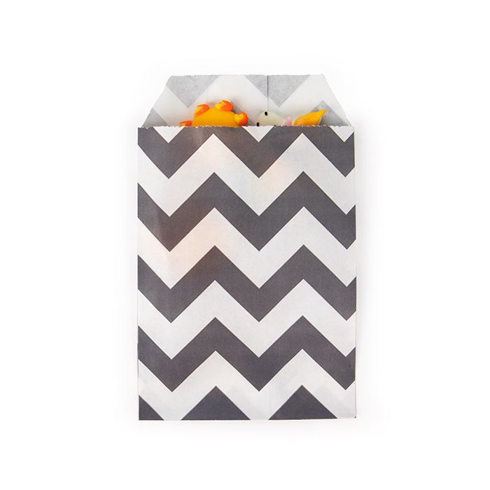 Paper Bags White with Black Chevron Stripes 7,6x12,7 cm - 100 pieces