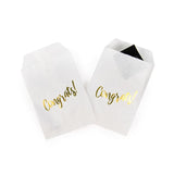 Paper Bags White with Gold Congrats 7,6x12,7 cm - 100 pieces