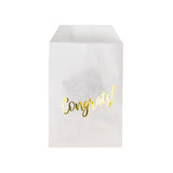 Paper Bags White with Gold Congrats 7,6x12,7 cm - 100 pieces