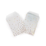 Paper Bags White with Gold Dots 7,6x12,7 cm - 100 pieces