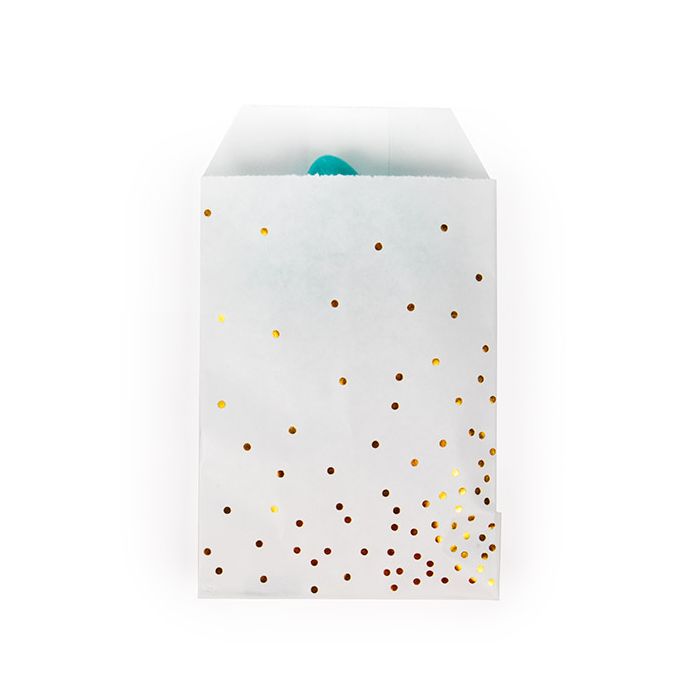 Paper Bags White with Gold Dots 7,6x12,7 cm - 100 pieces