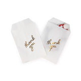 Paper Bags White with Gold Thank You 7,6x12,7 cm - 100 pieces