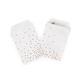 Paper Bags White with Rose Gold Dots 7,6x12,7 cm - 100 pieces
