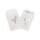 Paper Bags White with Rose Gold Thank You 7,6x12,7 cm - 100 pieces