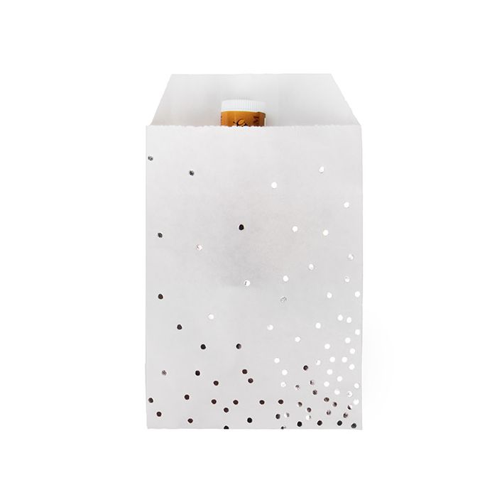 Paper Bags White with Silver Dots 7,6x12,7 cm - 100 pieces