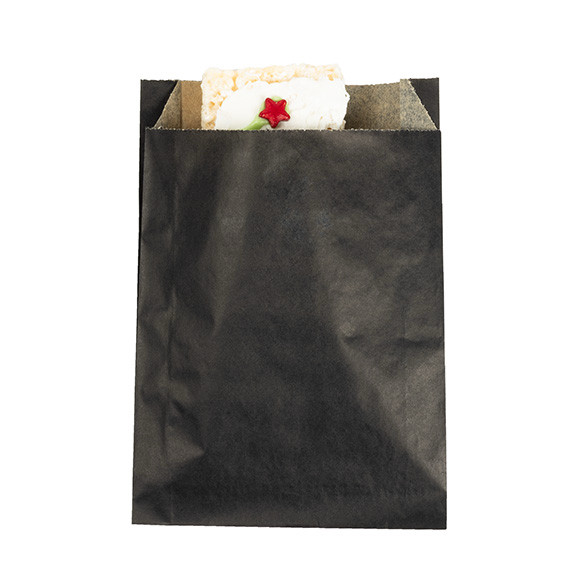 Sacs en Papier Noirs Résistants à la Graisse 12,1x2,9x17,1cm - 100 pcs