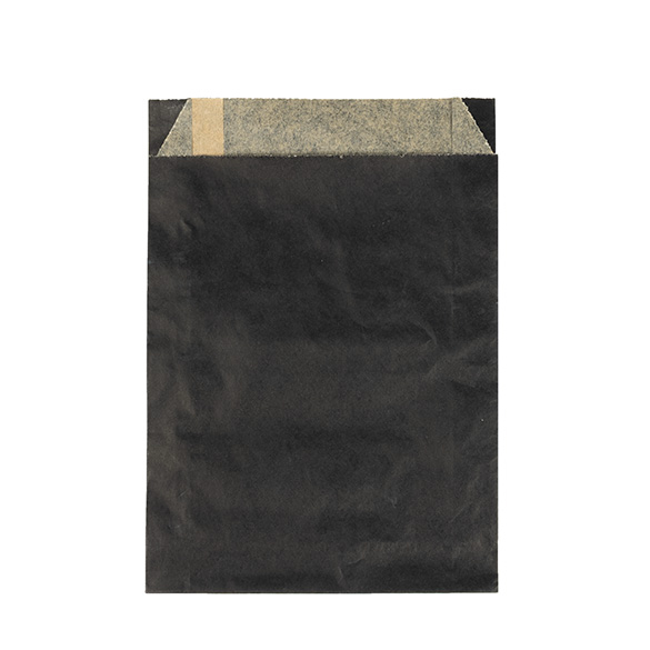 Sacs en Papier Noirs Résistants à la Graisse 12,1x2,9x17,1cm - 100 pcs