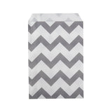 Paper Bags White with Grey Chevron Stripes 127x203 mm 