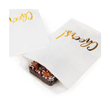 Paper Bags White with Gold Cheers 12,7x20,3 cm - 100 pieces