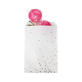 Paper Bags White with Rose Gold Dots 12,7x20,3 cm - 100 pieces