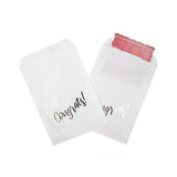 Paper Bags White with Silver Congrats 12,7x20,3 cm - 100 pieces