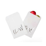 Paper Bags White with Silver Cheers 12,7x20,3 cm - 100 pieces