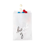 Paper Bags White with Silver Thank You 12,7x20,3 cm - 100 pieces