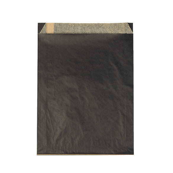 Sacs en Papier Noirs Résistants à la Graisse 17,1x2,7x22,9cm - 100 pcs