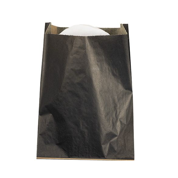 Sacs en Papier Noirs Résistants à la Graisse 17,1x2,7x22,9cm - 100 pcs