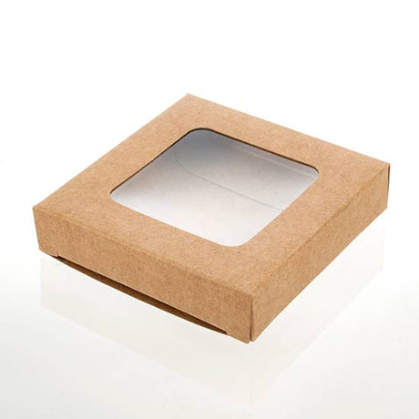 Kraft Gift Boxes with Window 70x21x68mm 