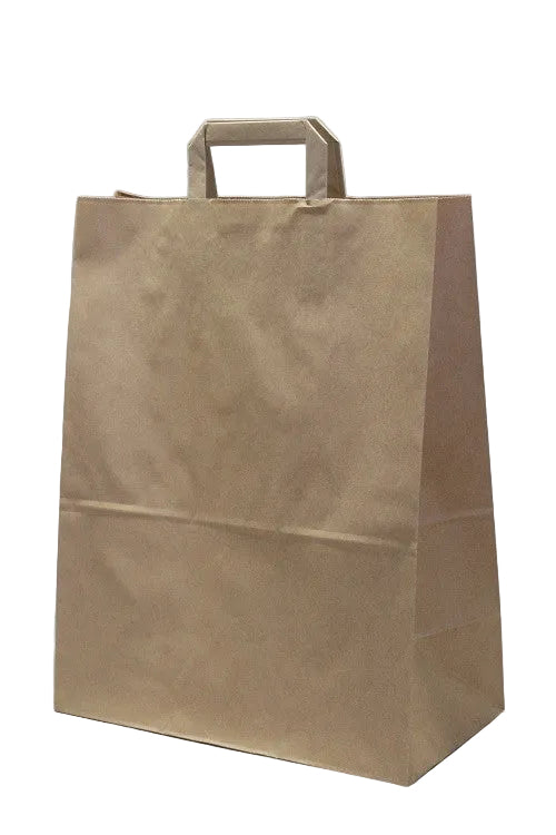 Eco Paper Shopping Bags Brown 320+210x270mm 